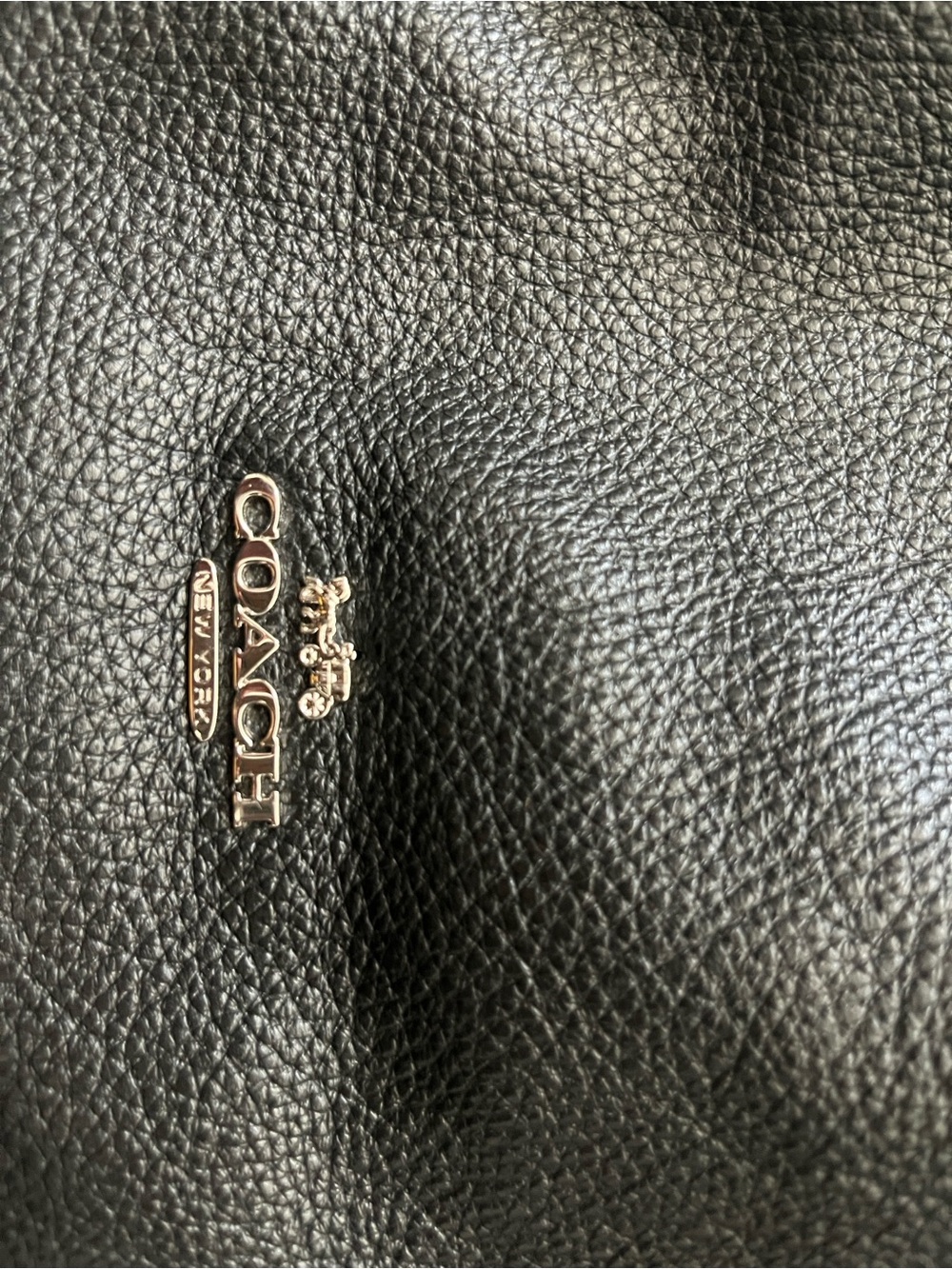 Coach Hallie Shoulder Bag. Black Pebble Leather with Silver Hardware - Picture 8 of 9
